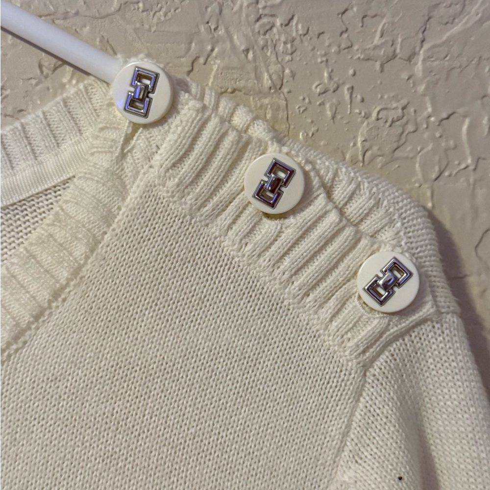 Charter Club Cream Knit Sweater Black Oz Scottie Dog Novelty Graphic Size 0X - Picture 5 of 8